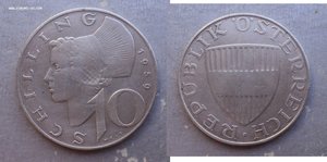 6 иностранных монет из серебра 1873 – 1959 гг.