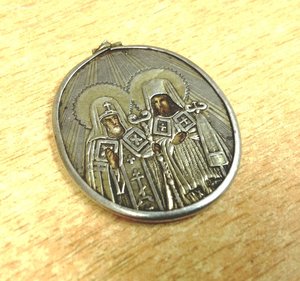 Икона 2 святых Серебро 84