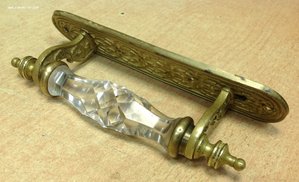Дверная ручка со стеклом Бронза