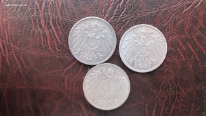 1 Марка Германия 1914 J,1907 E, 1915 G,