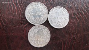1 Марка Германия 1914 J,1907 E, 1915 G,