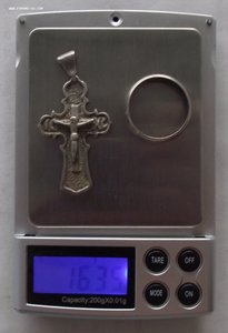 серебро по лому,обручалка,крест,16.35гр