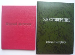 Почётный работник топливно-энергетического комплекса с доком