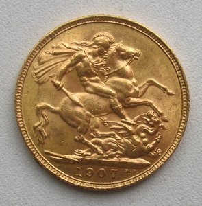 соверен 1907 - золото