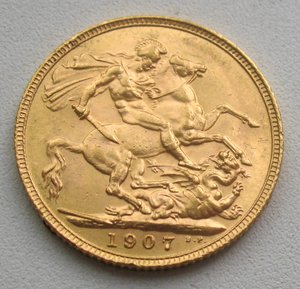 соверен 1907 - золото