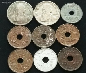 Монеты - Французский Индокитай +Вьетнам = 58 шт.