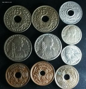 Монеты - Французский Индокитай +Вьетнам = 58 шт.