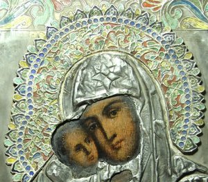 Венчальная пара серебро 84 эмаль полихромная необычная