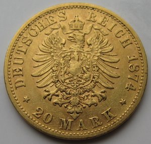 20марок 1874г. Саксония