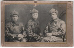 Бойцы АБТВ в кожаной спецодежде 1934 г.