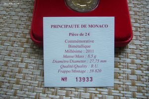 2 евро 2011 Монако в коробке