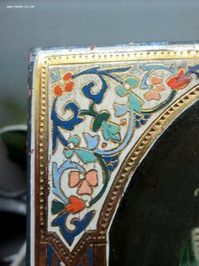 Икона "Рождество Христово" Сусальное золото. Фигурный киот