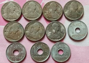 Монеты - Французский Индокитай +Вьетнам = 58 шт.