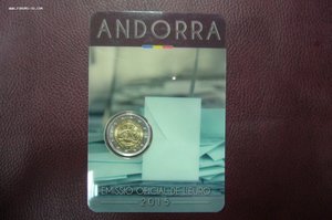 2 евро Сан Марино Ватикан Андорра