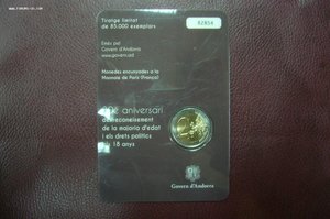 2 евро Сан Марино Ватикан Андорра