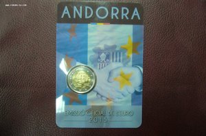 2 евро Сан Марино Ватикан Андорра
