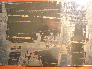 Картина "зимний пейзаж"Горячая эмаль на стали.