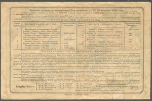 Билет авиа-лотереи АВИАХИМа на 50 копеек 1926 год.