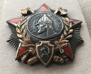 орден Александра Невского,клепаный,в серебре,копия