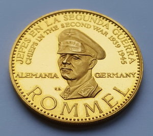 Венесуэла 1957 год Медаль Эрвин Роммель ( Au 900 22,20 гр )