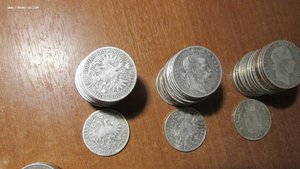 Массив монет Австро-Венгрии разные номиналы и типы серебро