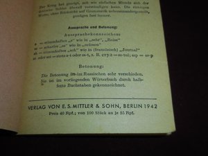Карманный военный разговорник русско немецкий 1942г