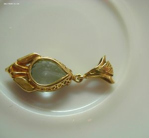 Кулон - подвеска аквамарин золото 750 бриллианты