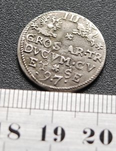 польская серебренная монета 1597 г