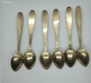 Ложки кофейные. Серебро 916, эмаль