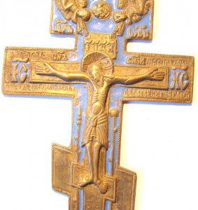 Крест голубая эмаль