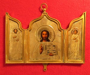 Редкий складень.СЕРЕБРО.БРОНЗА.ПОЗОЛОТА.