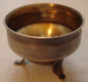 солонка, серебро 875 пр, позолота, 15 гр.