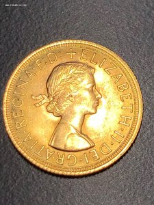 Соверен Елизавета 2 1963 штемпель по всму полю