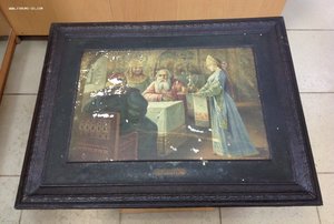 Картина на металле в русском стиле-"Смотрины" до 1917 года"