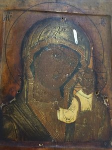 Икона Казанская богородица ковчег 18-19век!