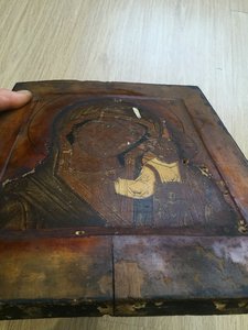 Икона Казанская богородица ковчег 18-19век!