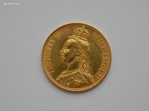 Великобритания. 2 Фунта 1887 года. Золото 16 грамм.