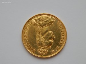 Великобритания. 2 Фунта 1887 года. Золото 16 грамм.