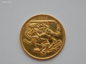 Великобритания. 2 Фунта 1887 года. Золото 16 грамм.