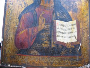 Икона .Вседержитель .Большая.На серебре.