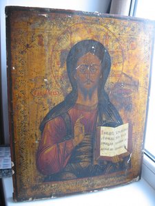 Икона .Вседержитель .Большая.На серебре.