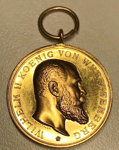 Колодка 1 Мировая - ЖК 2 ст.,медаль Вюртемберга в золоте.RR