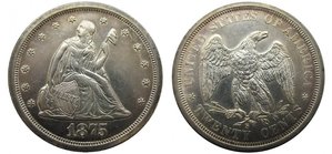 США 20 центов 1875 год (UNC)