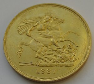 5 фунтов 1887г. (золото)