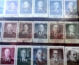 Лот из марок 21 марки Маршалы СССР.