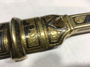 Кинжал . Серебро , чернь , позолота