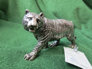 Шкатулка-скульптура "ТИГР". Серебро 925 проба.