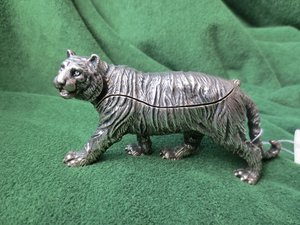 Шкатулка-скульптура "ТИГР". Серебро 925 проба.