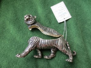 Шкатулка-скульптура "ТИГР". Серебро 925 проба.