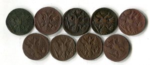 Денга.1731-1751. 9 монет